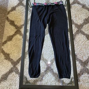 Flower print band lightweight joggers